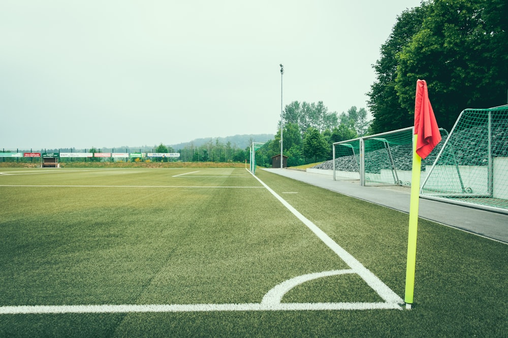 minimalist photo of soccer field