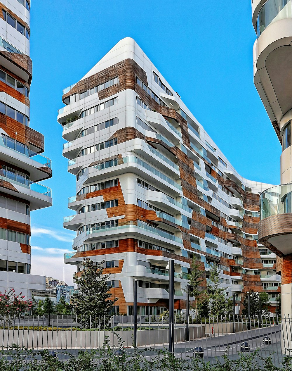 architectural photography of white and brown building