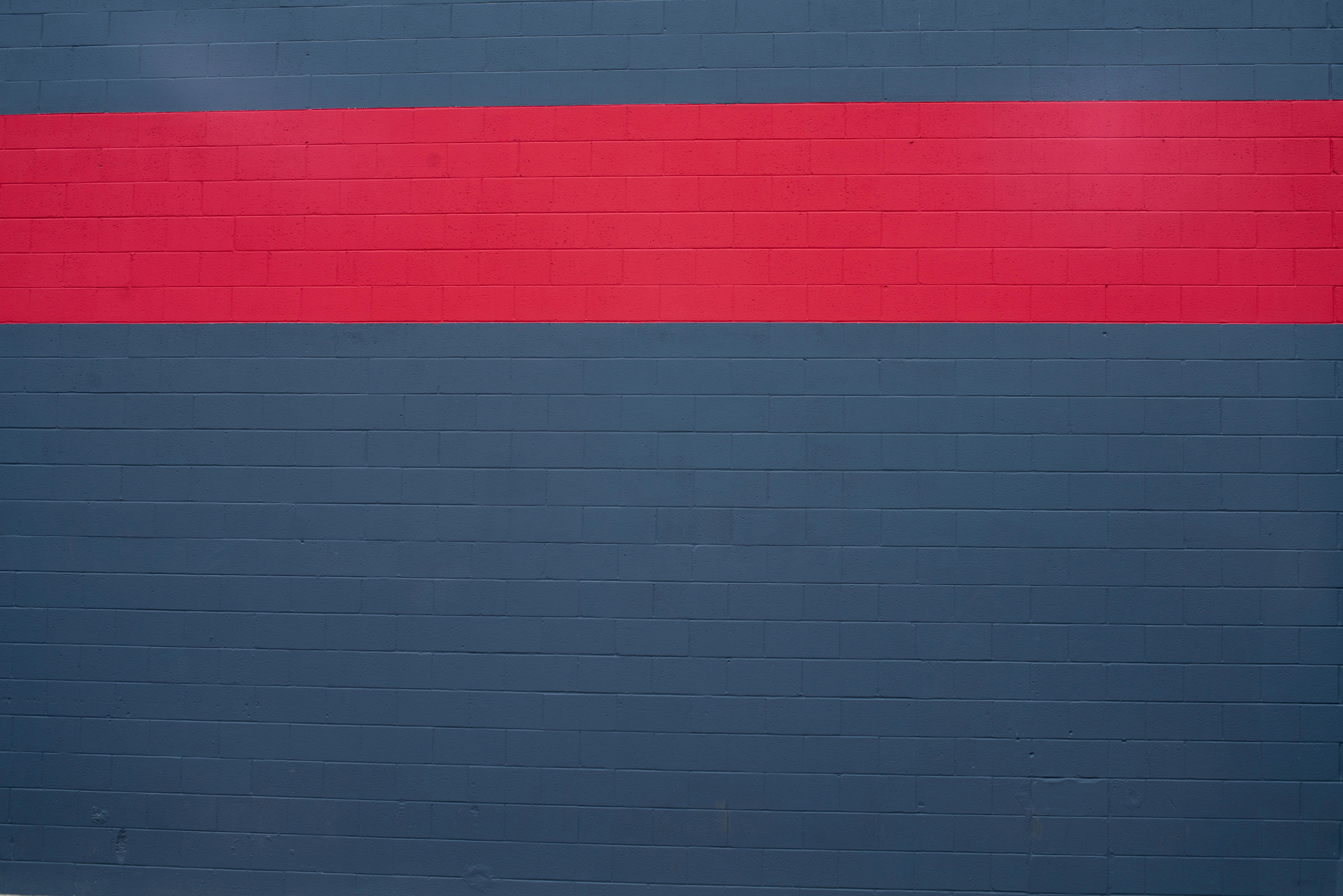 red and blue tiled wall