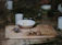 Close-up of a rustic wooden table with artisanal cheese and fresh bread from the countryside.