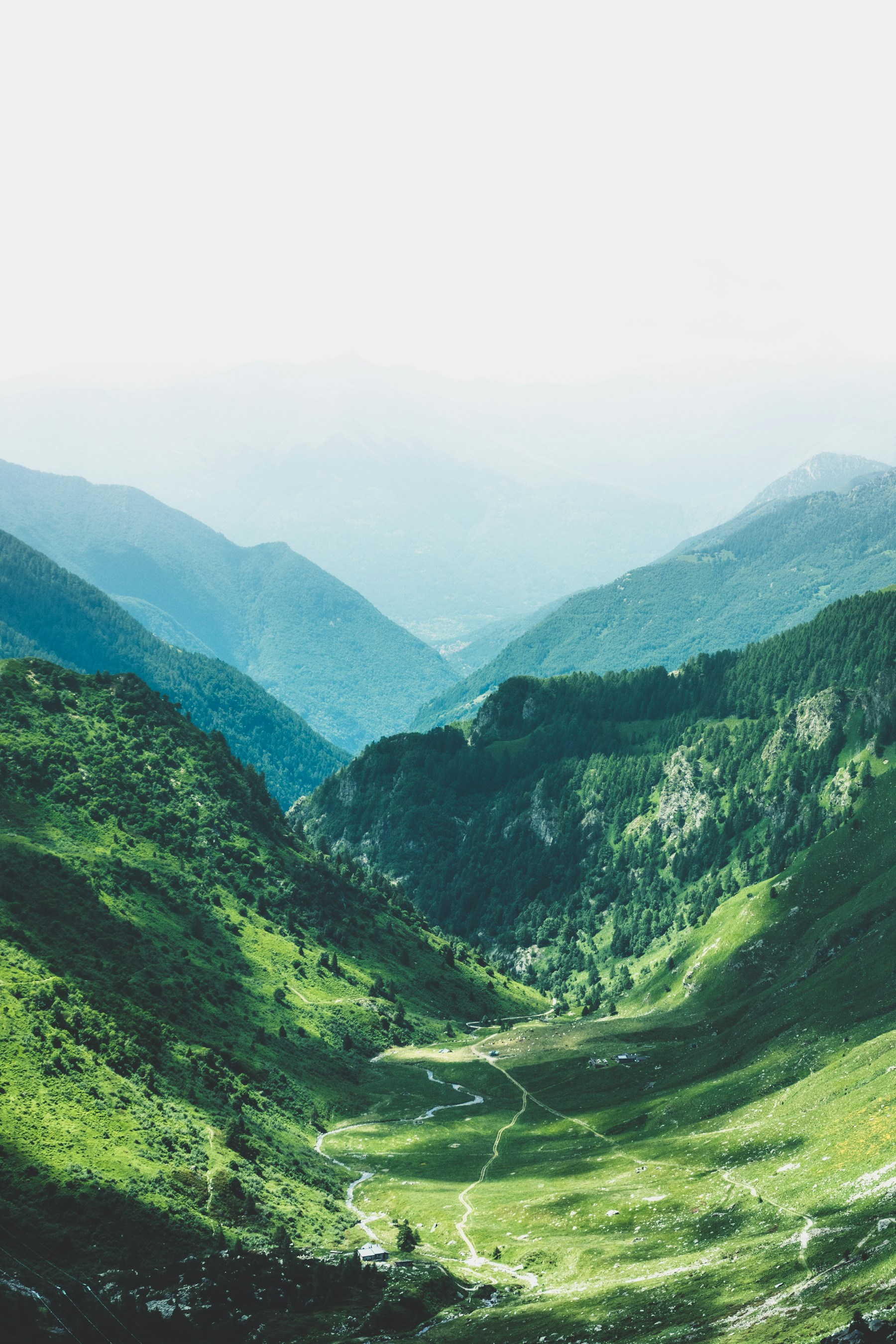 Aerial green mountains