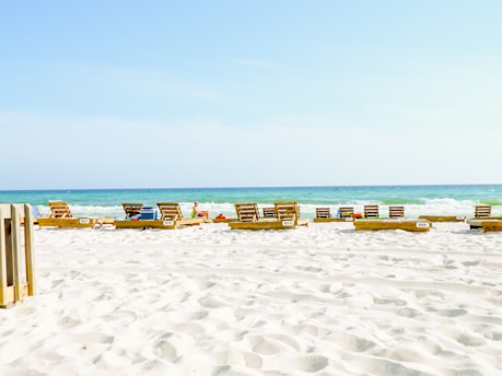 sun lounger on beach shore