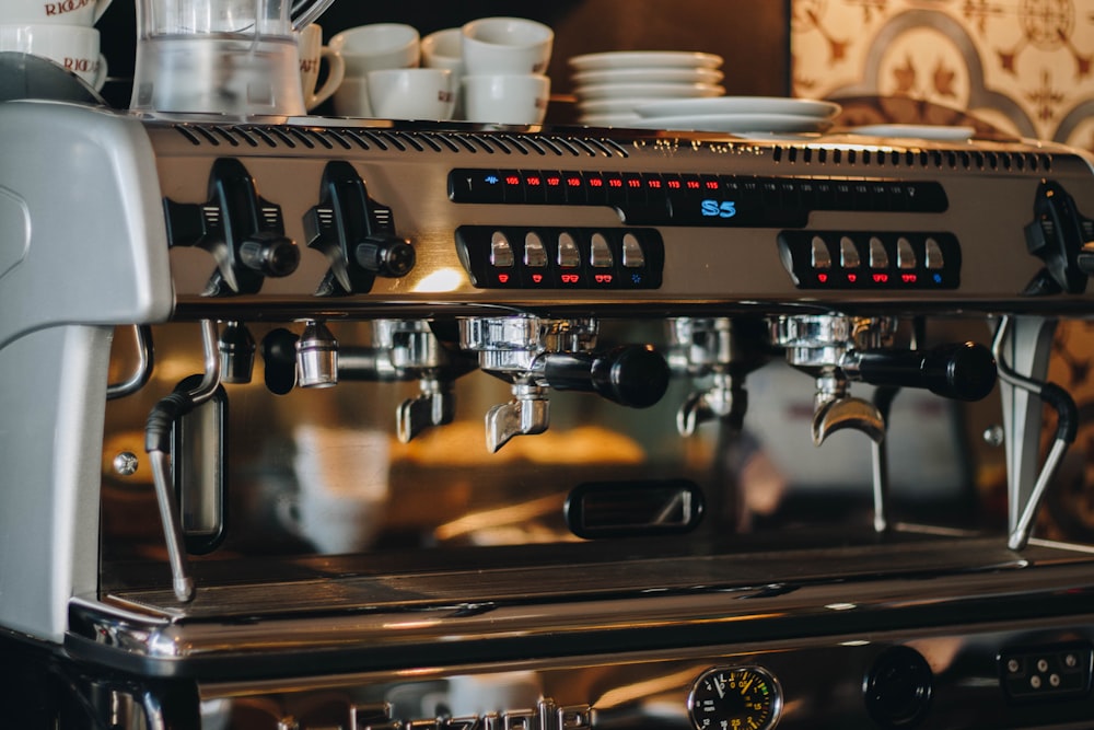 silver espresso machine