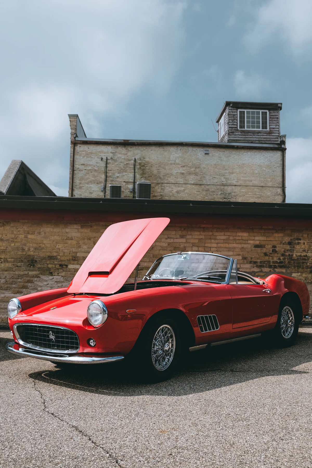A red classic convertible coupe