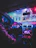 A sleek car dashboard glowing with neon purple and green lights at night.