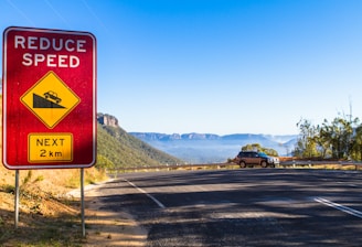 Reduce Speed road signage during daytime