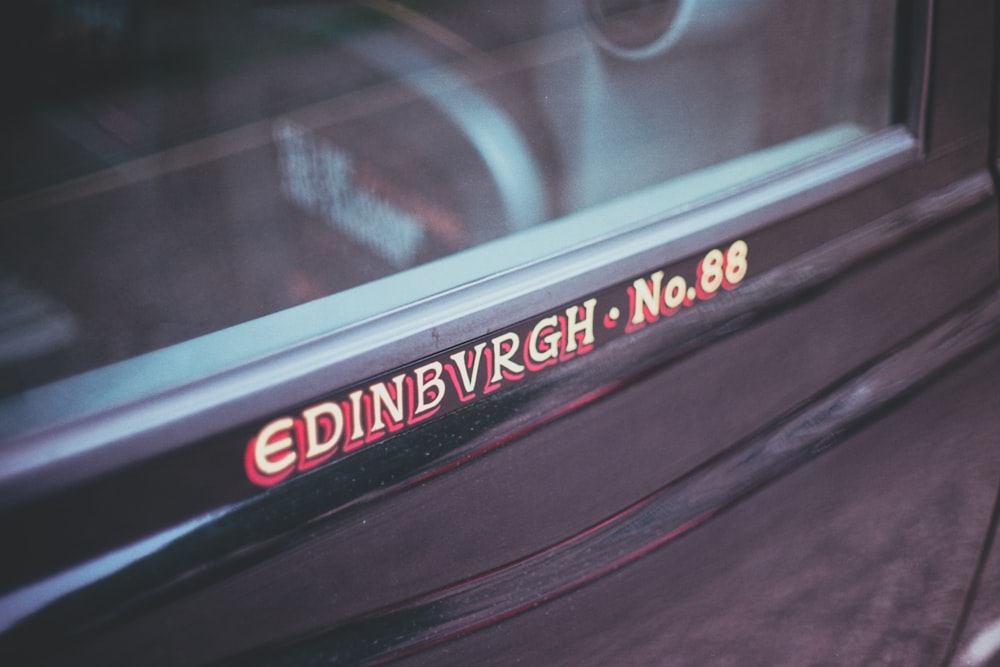 photo of Edinbvrgh No. 88 text on black surface