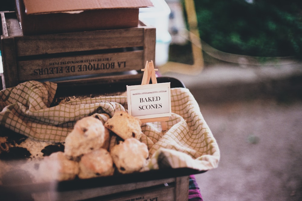 selective focus photography of baked scones