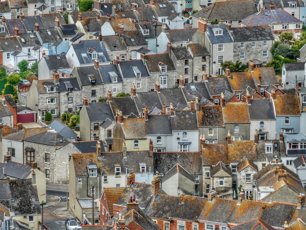 aerial view of houses