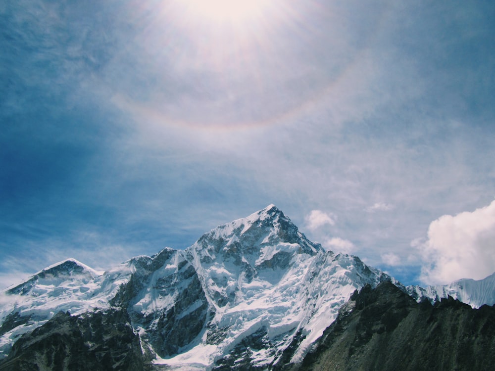 mountain alps under blue sky