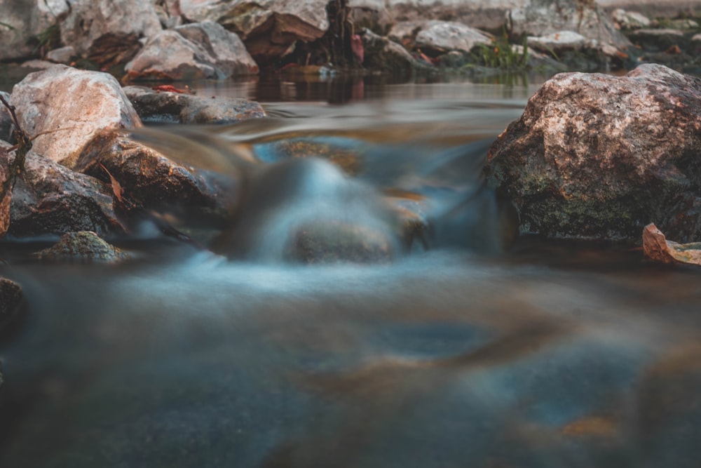 time lapse photography of river