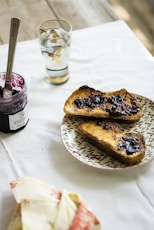 toasted bread in white plate