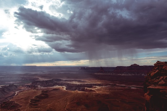aerial photography of land with river in Canyonlands National Park United States