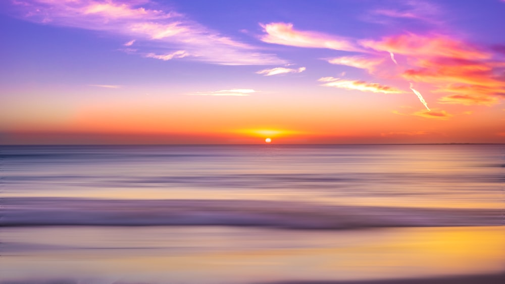 seashore during sunset