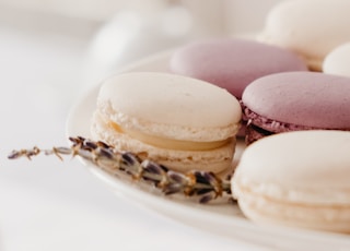 French macaroons on plate