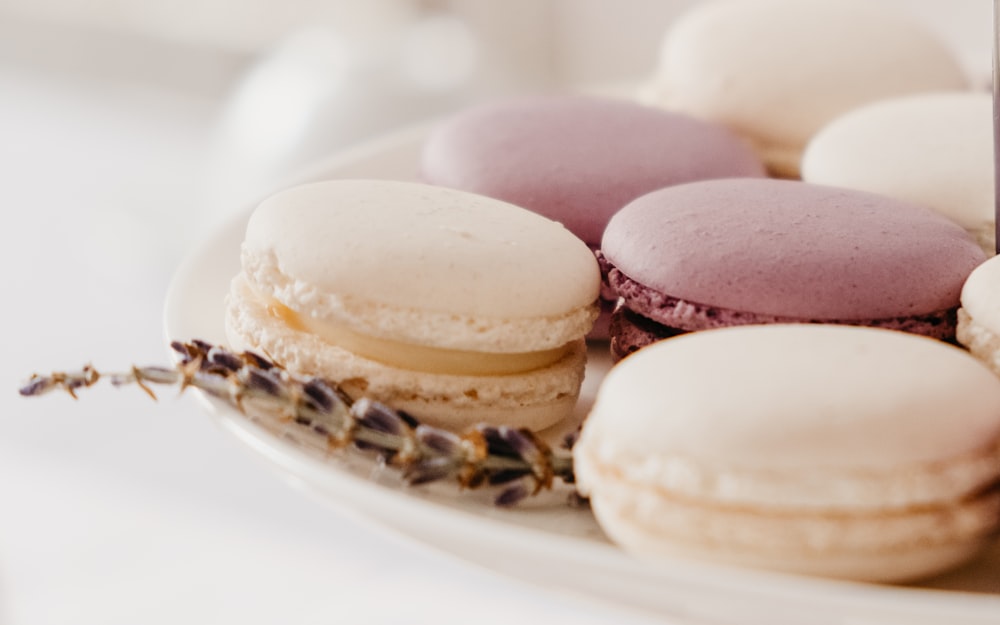 French macaroons on plate