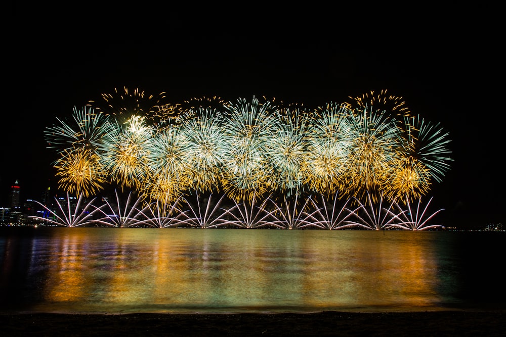 time lapse photography of fireworks