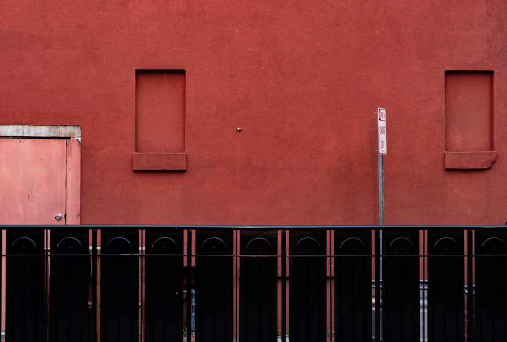 red painted wall