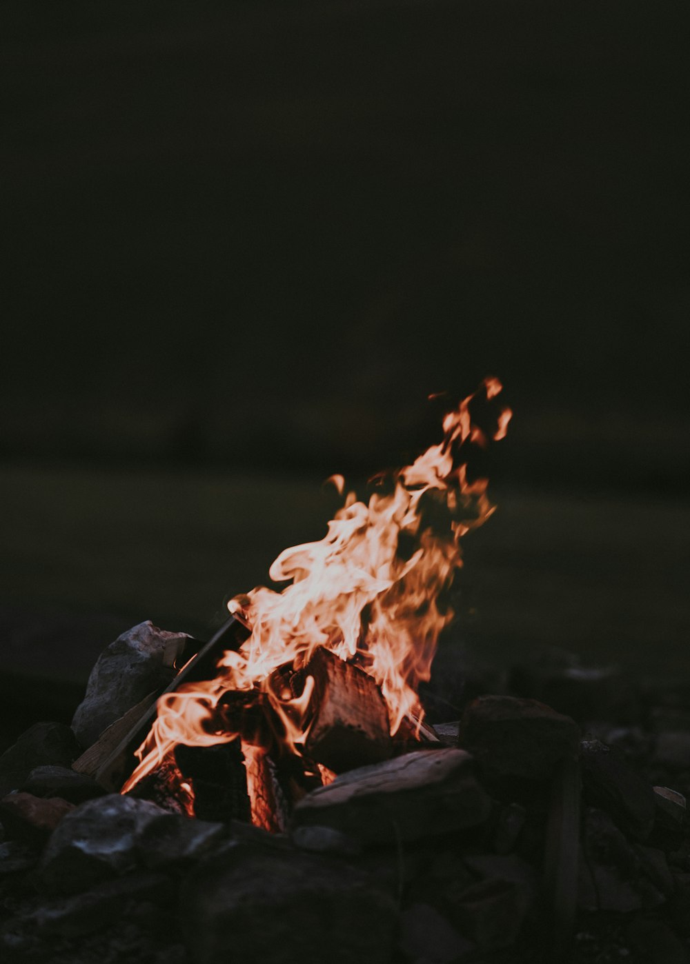 queima de madeira sobre pedra