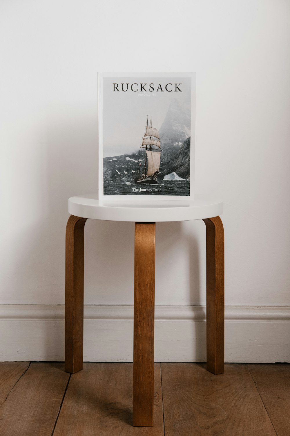 Rucksack book on side table