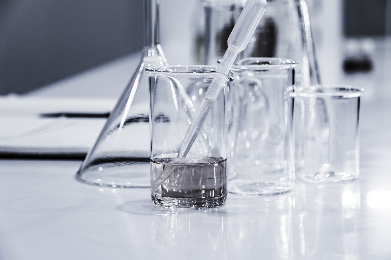 Column chromatography setup in laboratory
