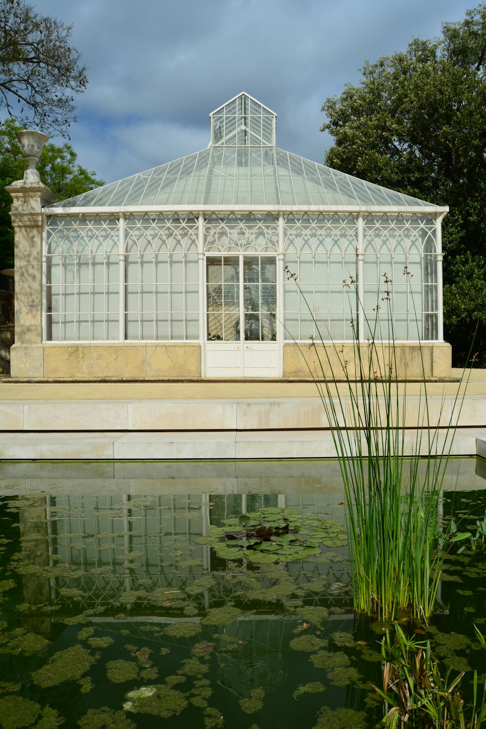 white metal garden