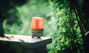 light beacon on table