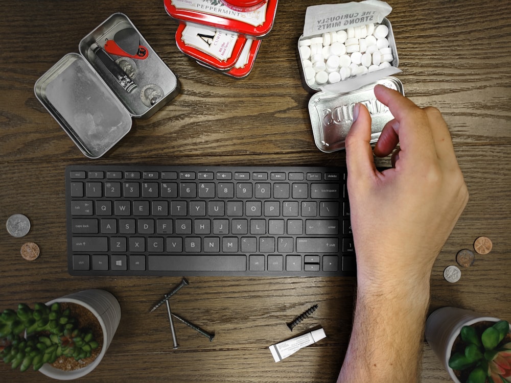 person picking medication pills