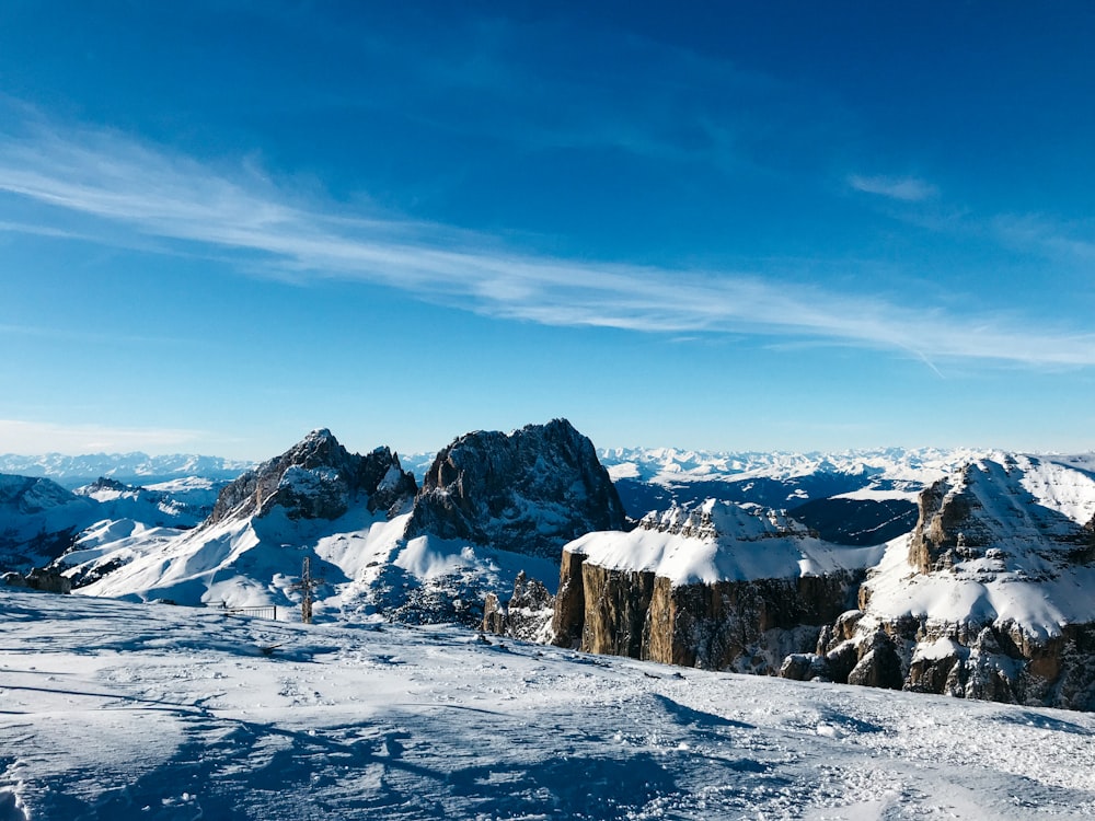 snow capped mountains