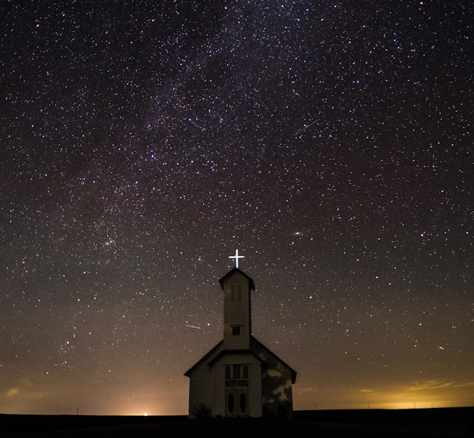 chapel under starry sky