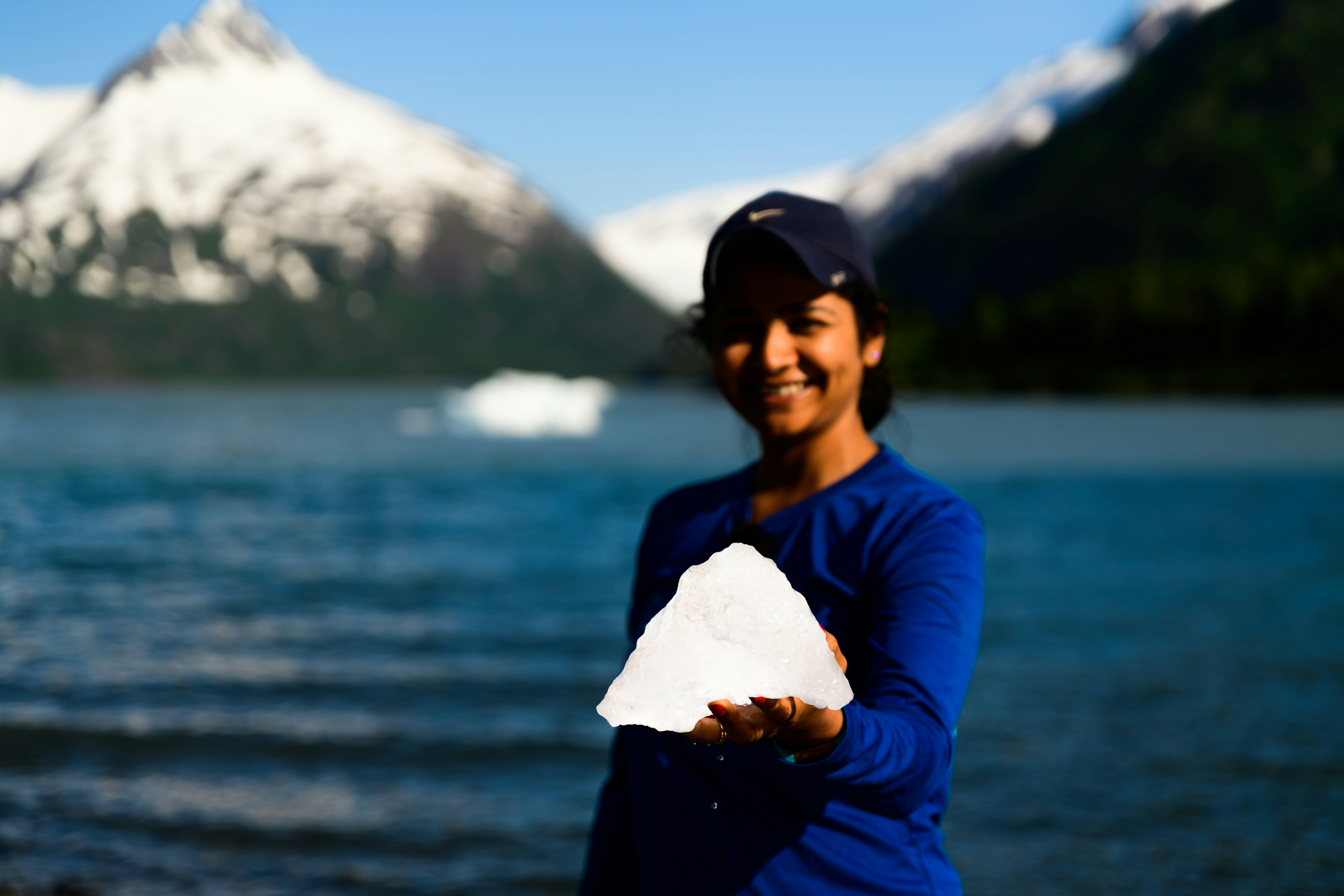 “International Women’s Day” My girl! My source of strength! My everything! I had proposed to her the last time we went to Alaska. All I got her this time was a stone from the Portage glacier. She’s still a happy girl! :)