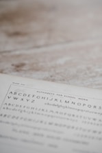 alphabets for school work on table