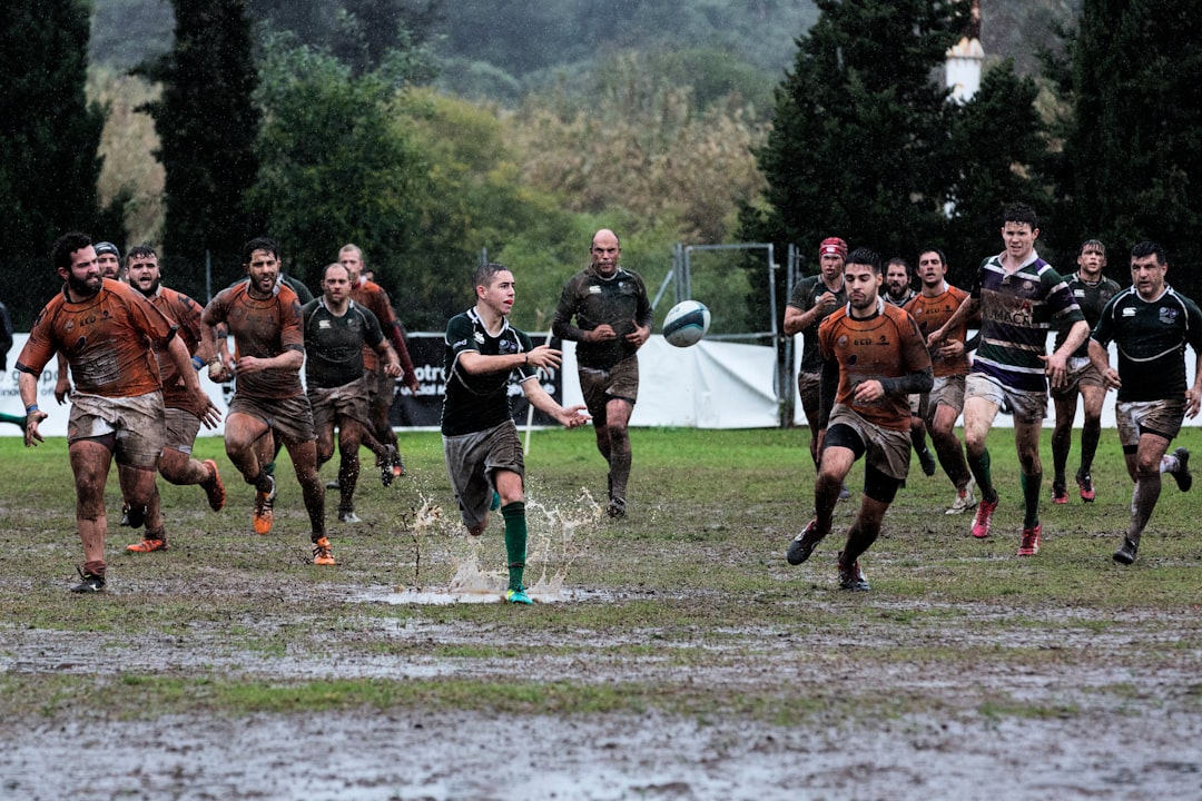 men playing football