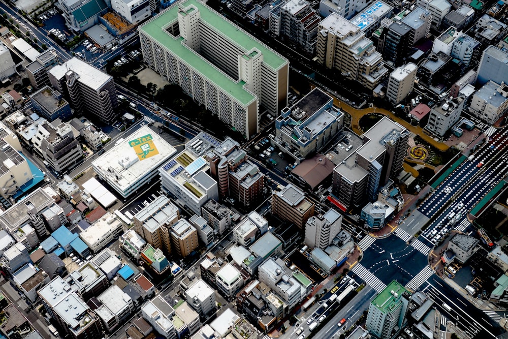 birds eye view of city building