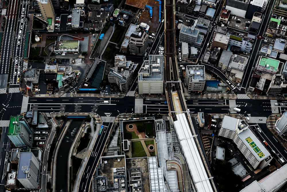 aerial view of high-rise building