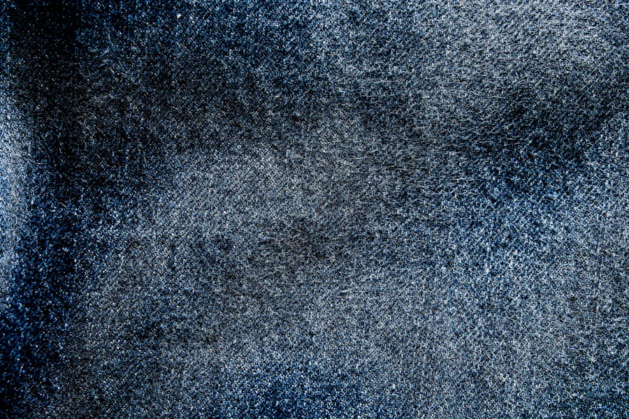Close-up of indigo denim weave