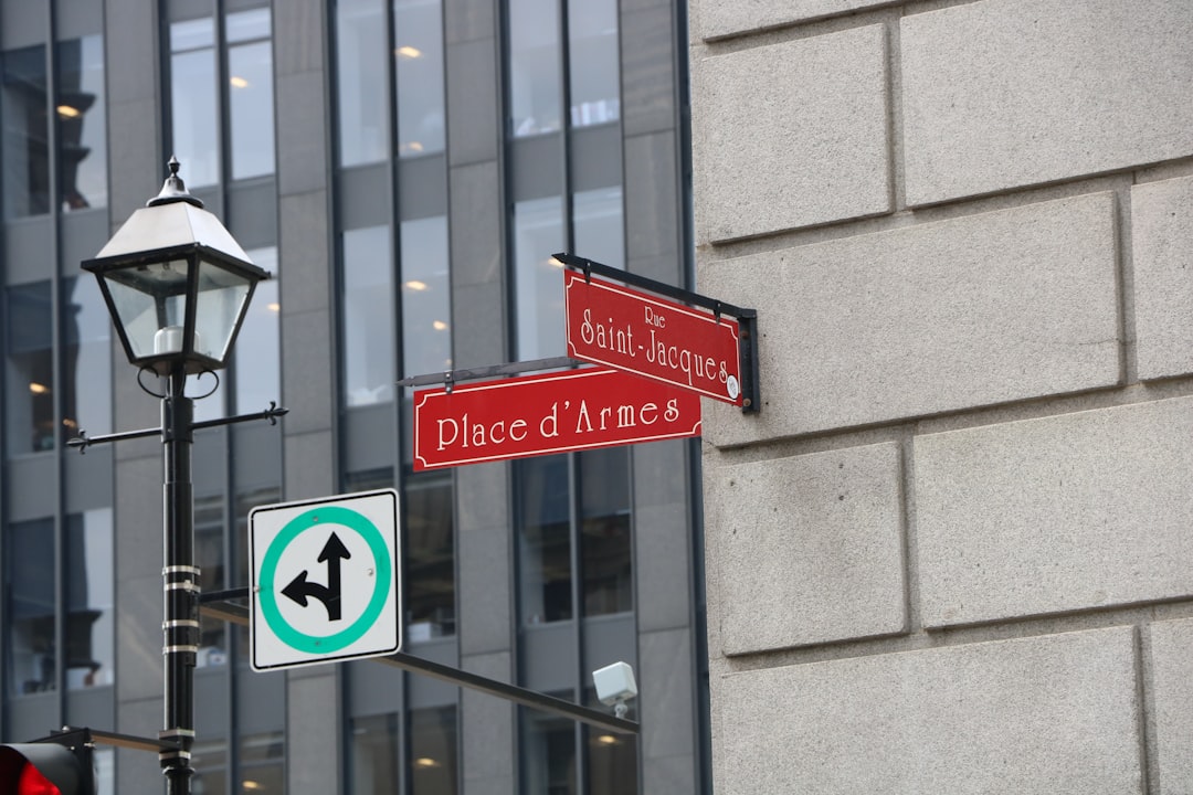 Saint-Jacques beside Place D' Armcs signages
