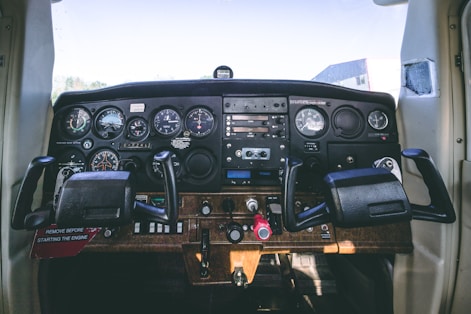 black vehicle dashboard
