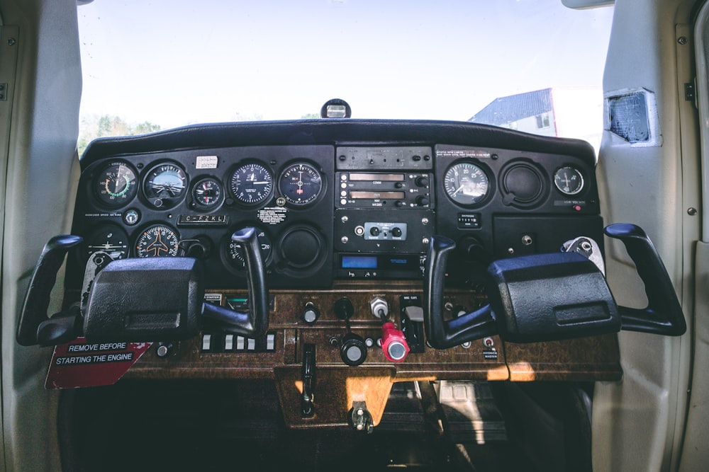 black vehicle dashboard