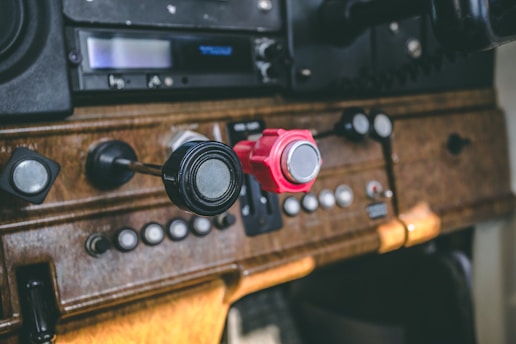 red and black control knobs