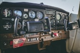 black airplane dashboard