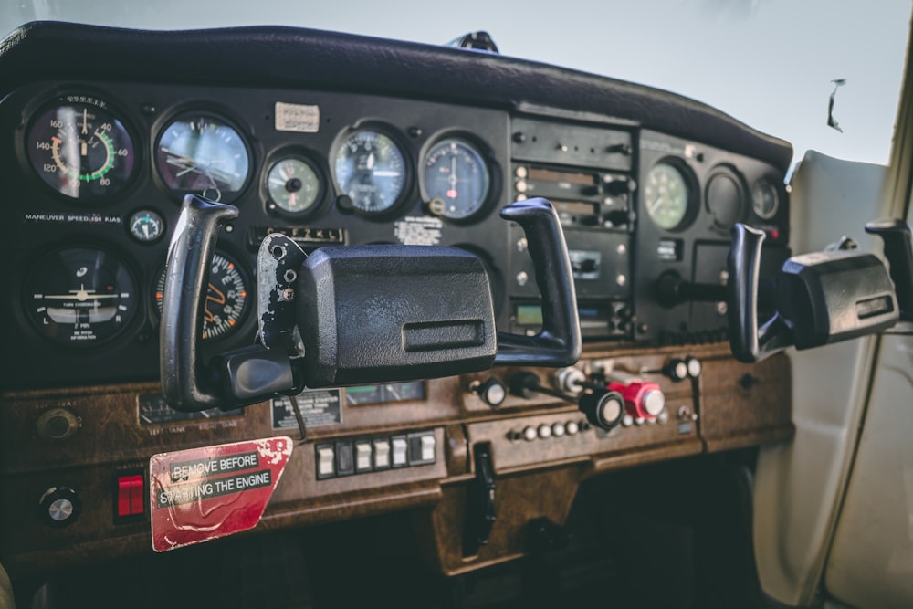 black airplane dashboard