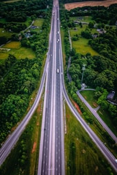 aerial photography of highway