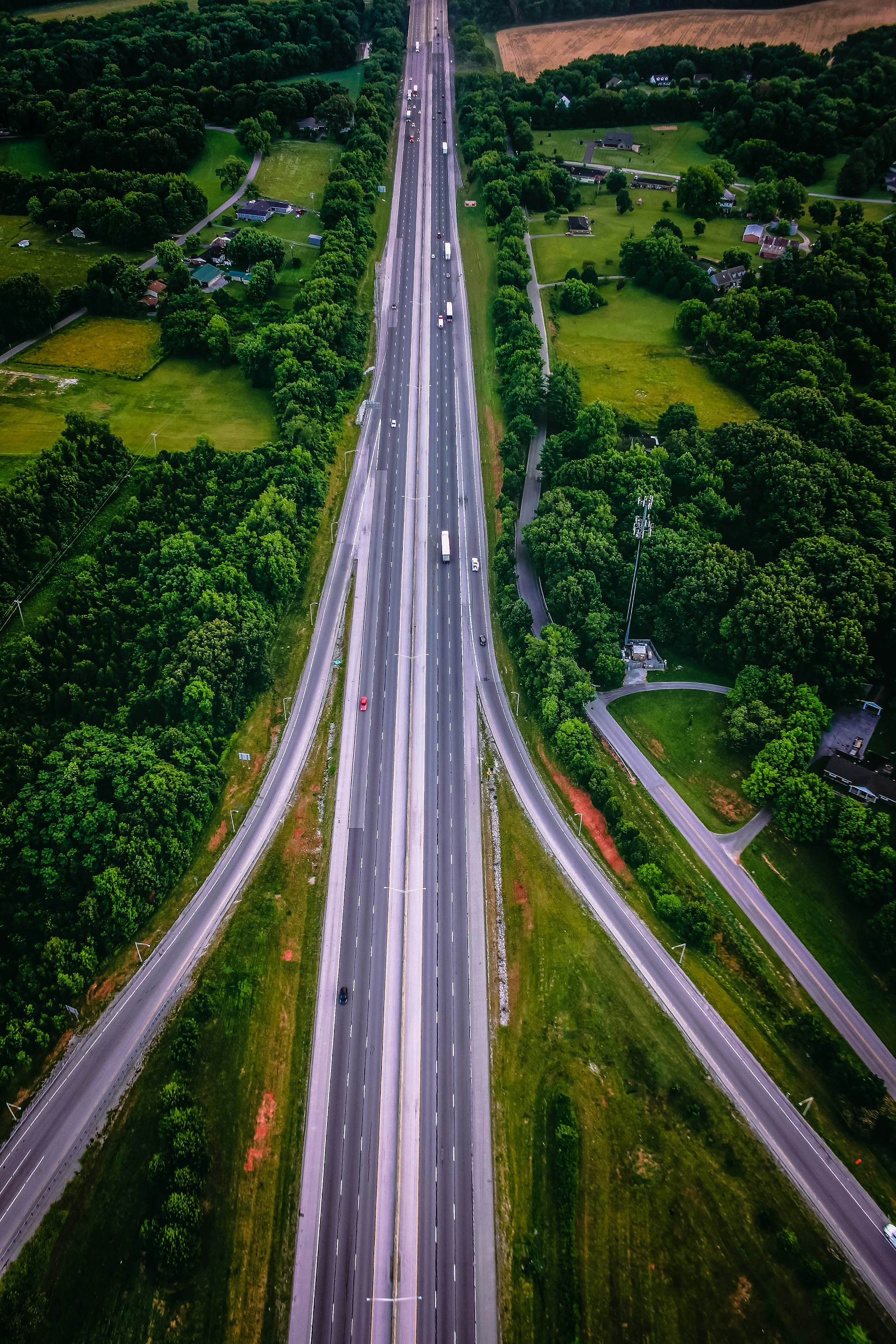 aerial photography of highway