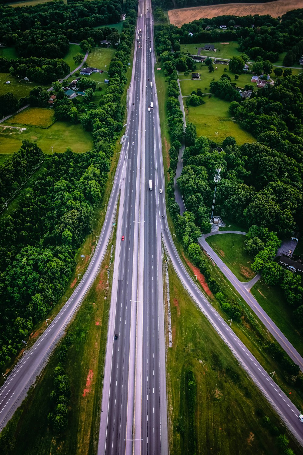 aerial photography of highway