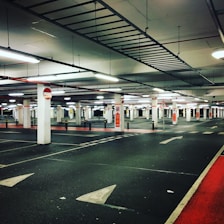 gray and white indoor parking lot
