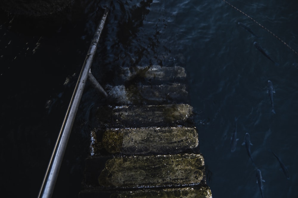 grey concrete stair