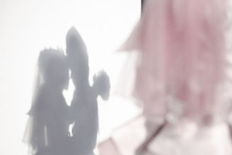 A softly lit photograph capturing a delicate embrace between two figures, highlighting subtle shadows and gentle curves.