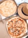 two cheese and mushroom pizza on box