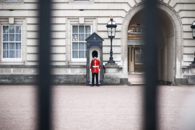 A Royal Guard on duty at Buckingham Palace, London